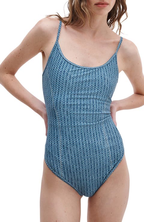 Miramar Faux Denim One-Piece Swimsuit