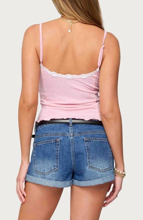 Edikted Gabrietta Lace Trim Camisole In Pink