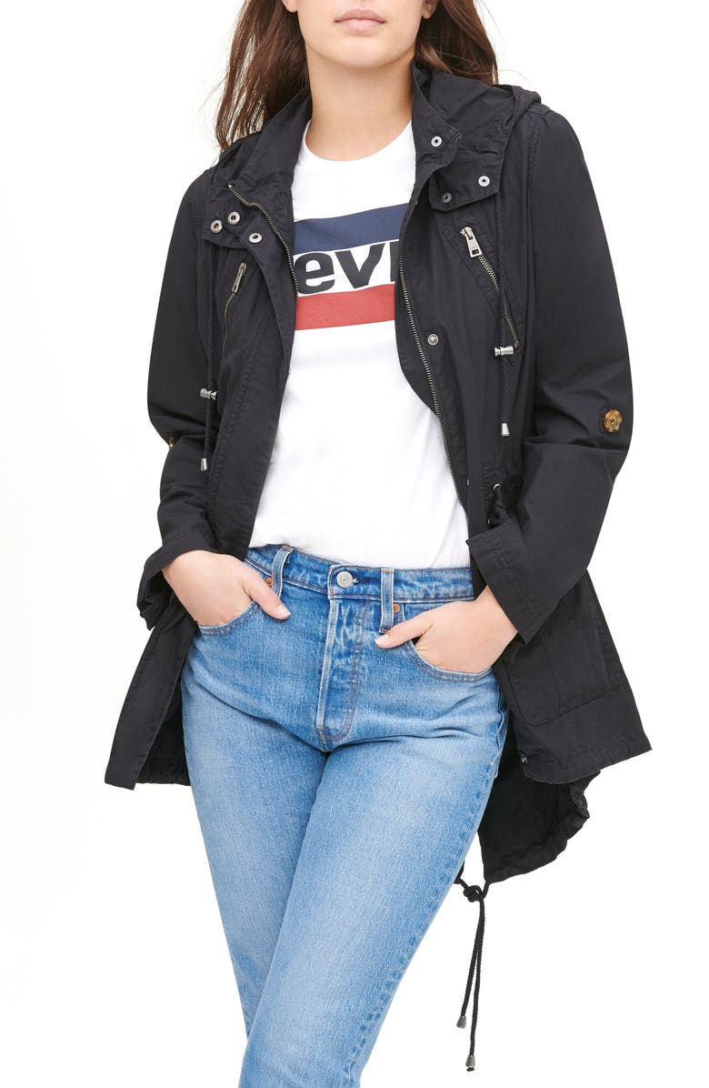 Levi's<sup>®</sup> Parachute Hooded Cotton Utility Jacket, Main, color,