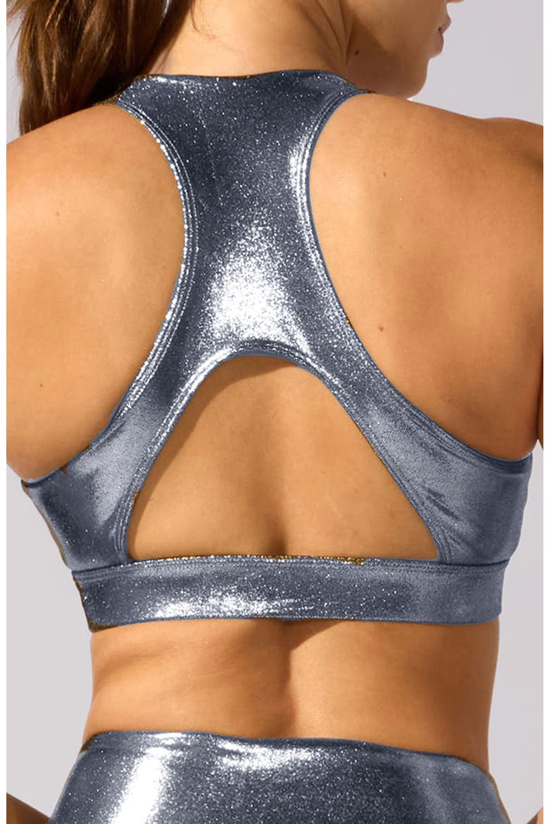 Cutout Racerback Sports Bra, Alternate, color, PLATINUM