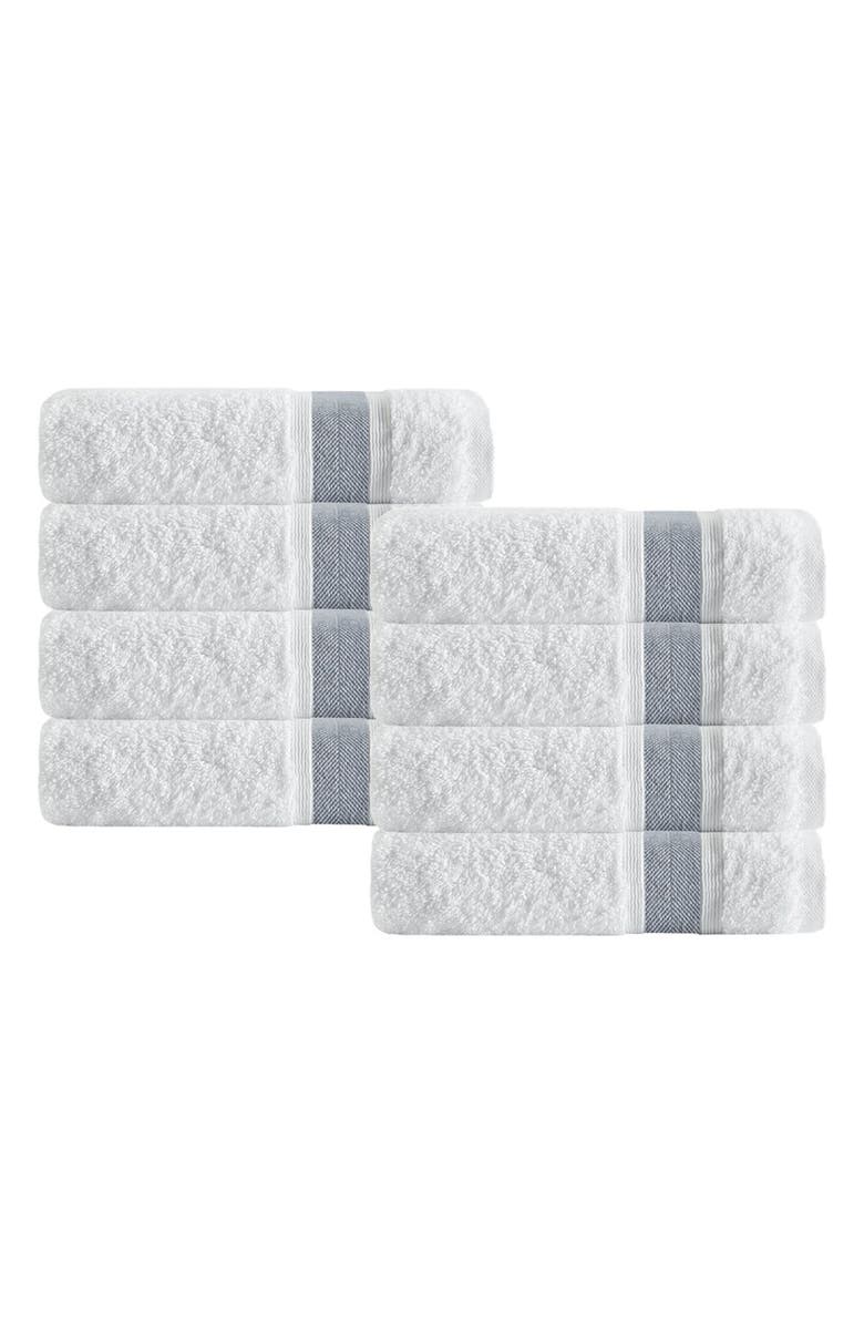 DePera Unique 8-Piece Turkish Cotton Hand Towels, Main, color, Anthracite