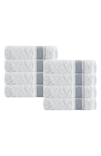 Depera Unique 8-piece Turkish Cotton Hand Towels In White