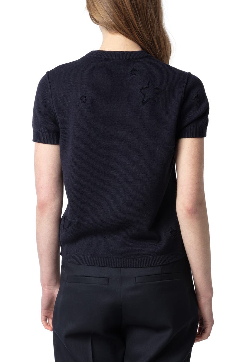 Zadig & Voltaire Bully Star Intarsia Silk & Cashmere Sweater, Alternate, color, 