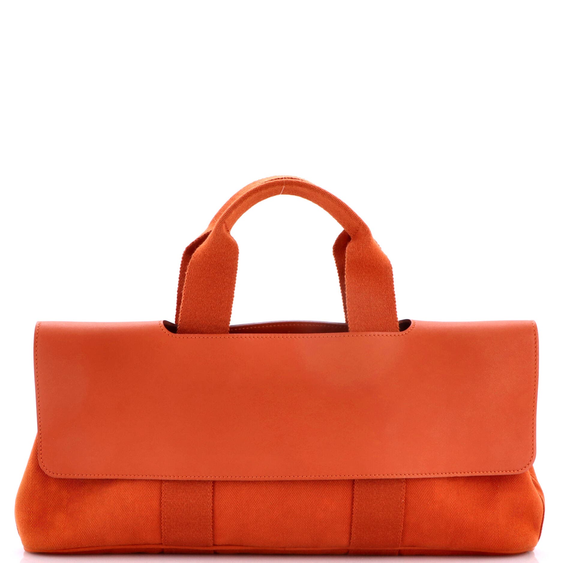 Valparaiso East West Bag Toile and Leather PM, Main, color, Orange