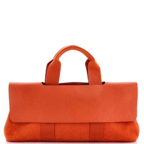 Valparaiso East West Bag Toile and Leather PM