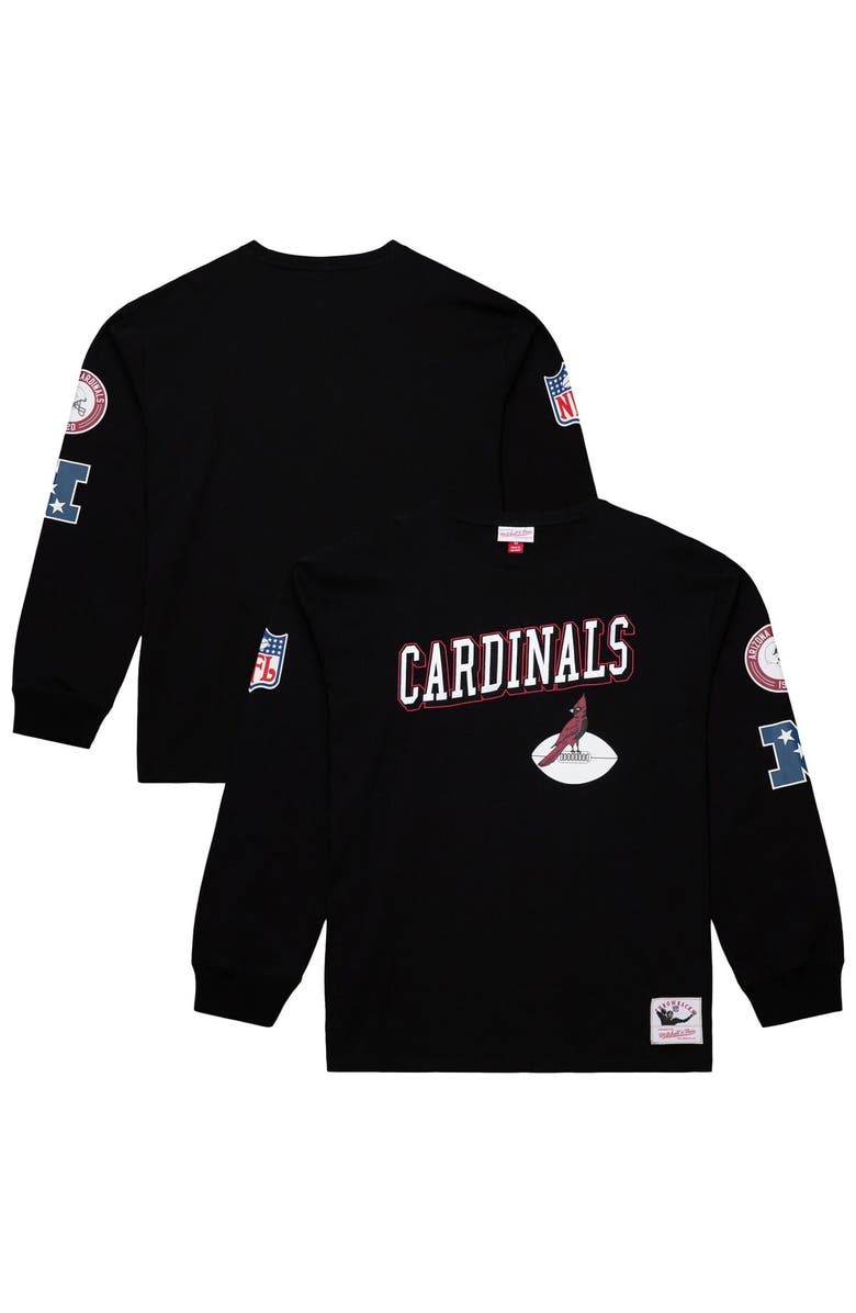 Mitchell & Ness Men's Mitchell & Ness  Black Arizona Cardinals Training Camp Vintage Logos Long Sleeve T-Shirt, Main, color, 