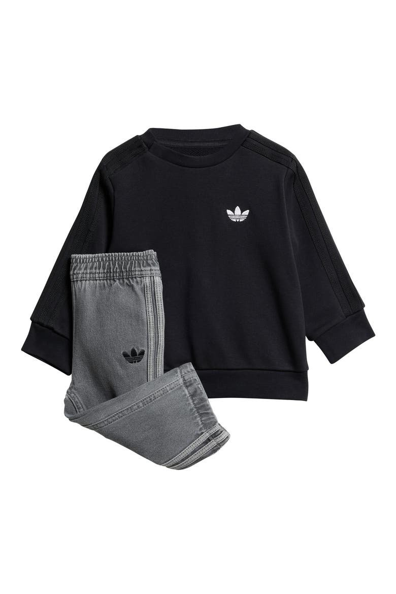 Kids' Denim Crew Set, Main, color, BLACK