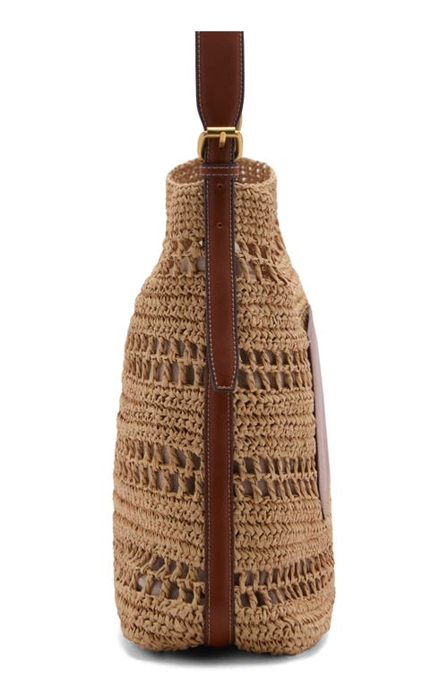 Mango Raffia Lined Tote Bag In Brown