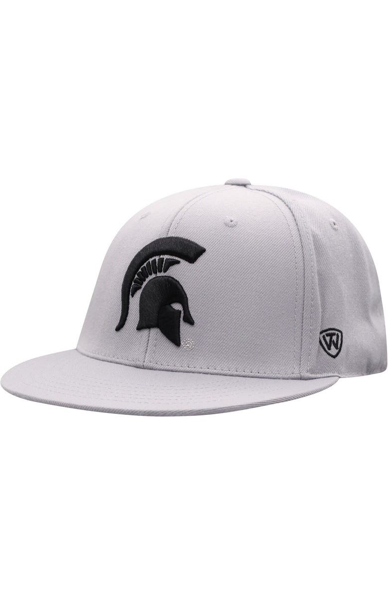 TOP OF THE WORLD Men's Top of the World Gray Michigan State Spartans Fitted Hat, Main, color, Gray