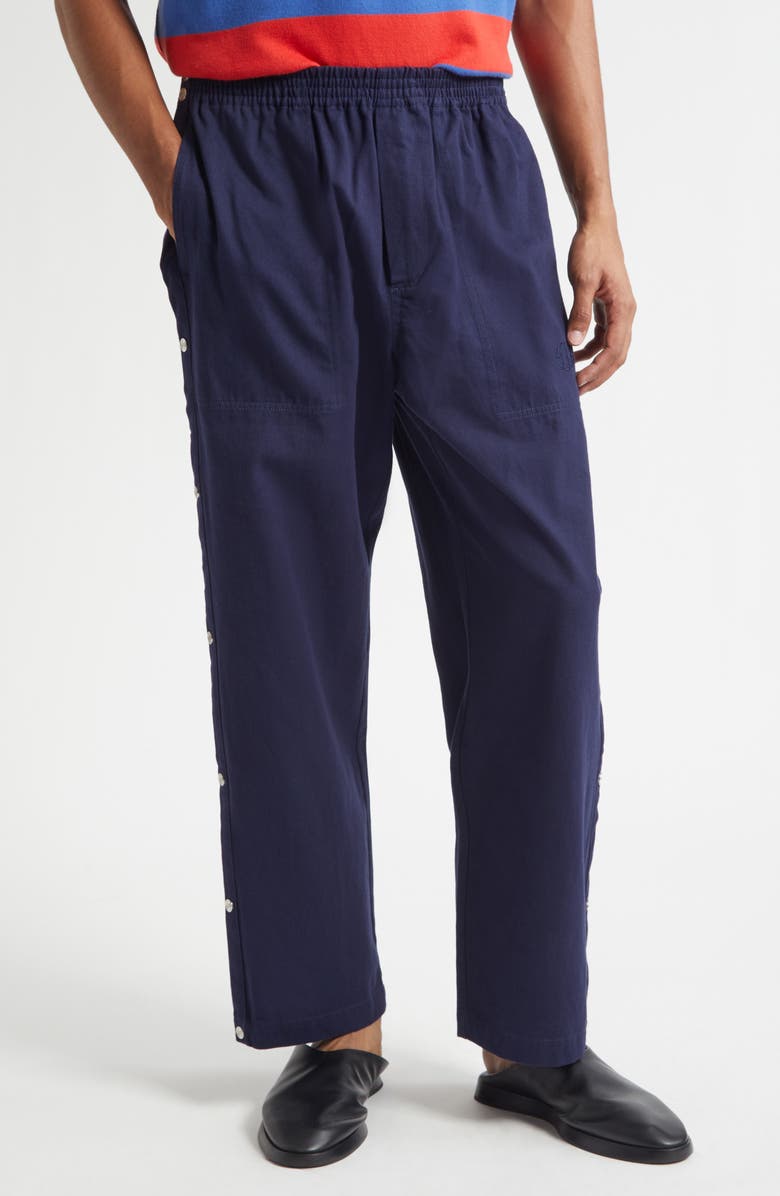 Bode Twill Tear Away Track Pants, Main, color, Navy