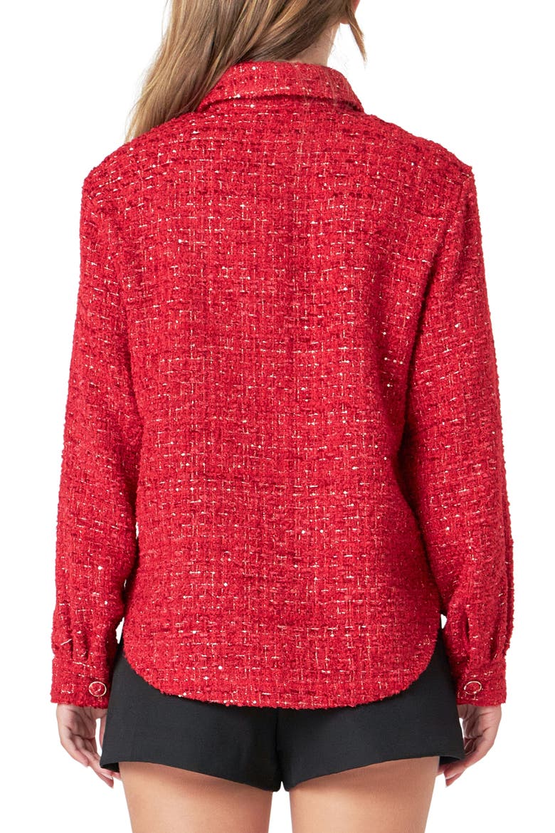 Tweed Shacket, Alternate, color, RED