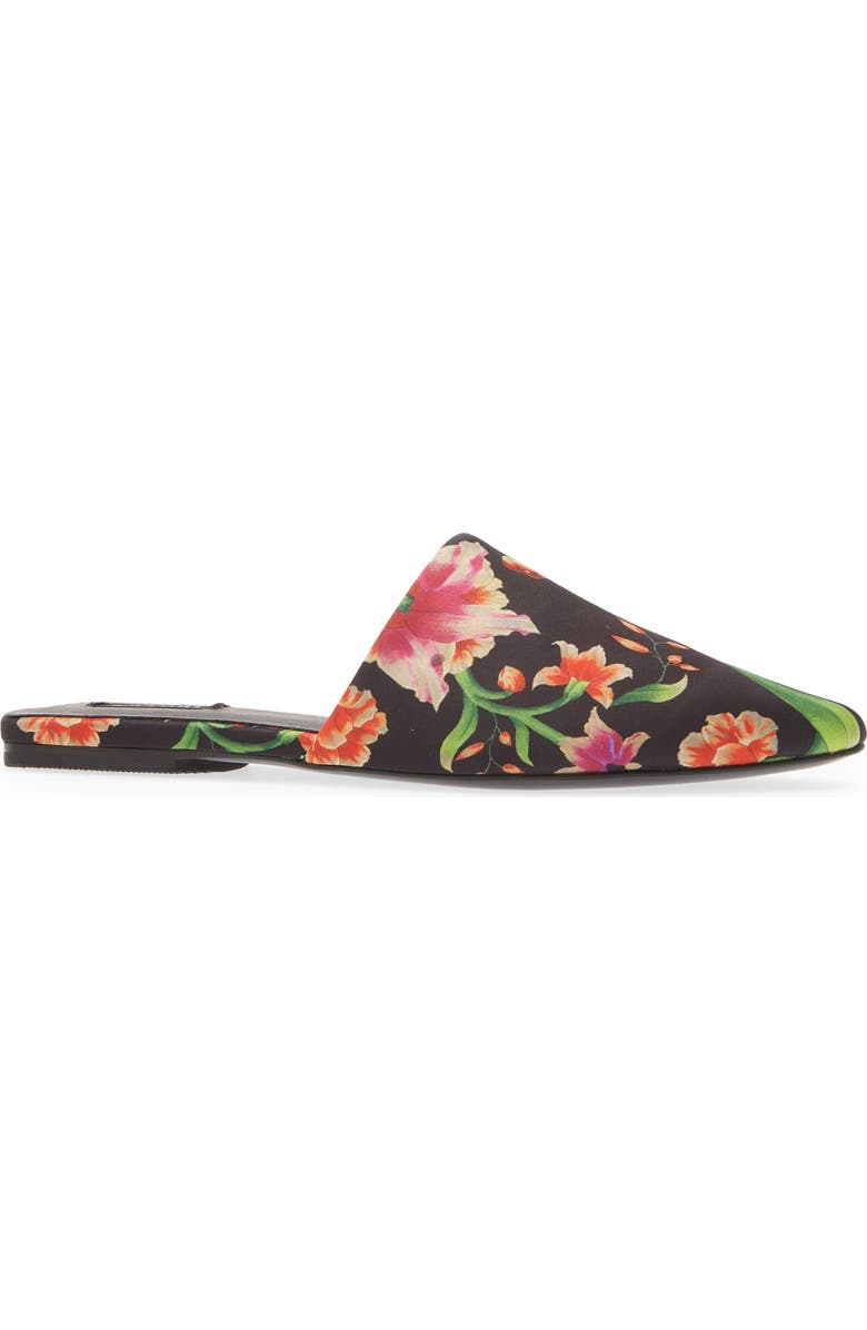 Natori Adore Floral Mule, Alternate, color, Black