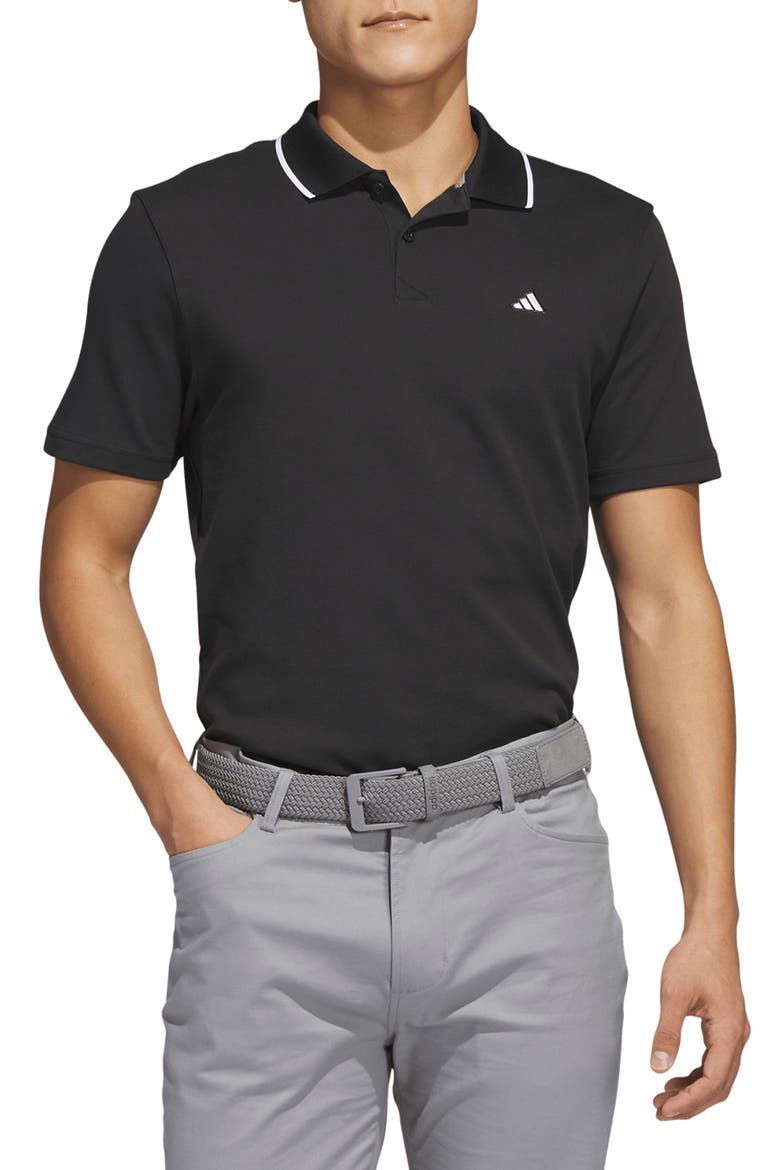 Go-To Cotton Blend Piqué Golf Polo, Main, color, BLACK