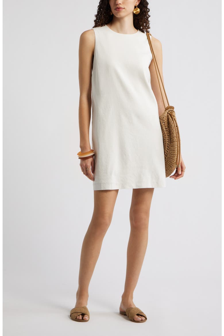 Sleeveless Linen Blend Minidress, Alternate, color, IVORY TOFU