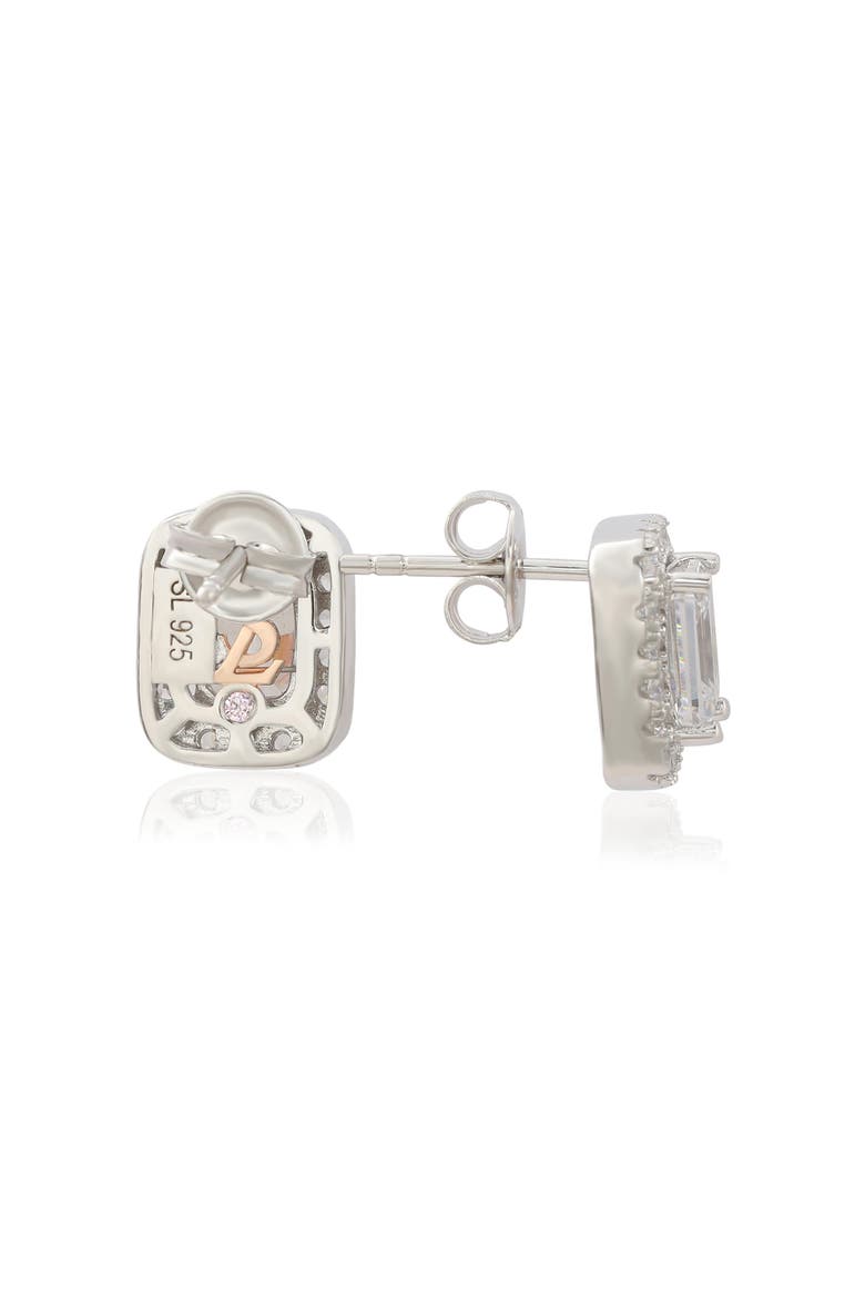 Sterling Silver Cubic Zirconia Stud Earrings, Alternate, color, SILVER
