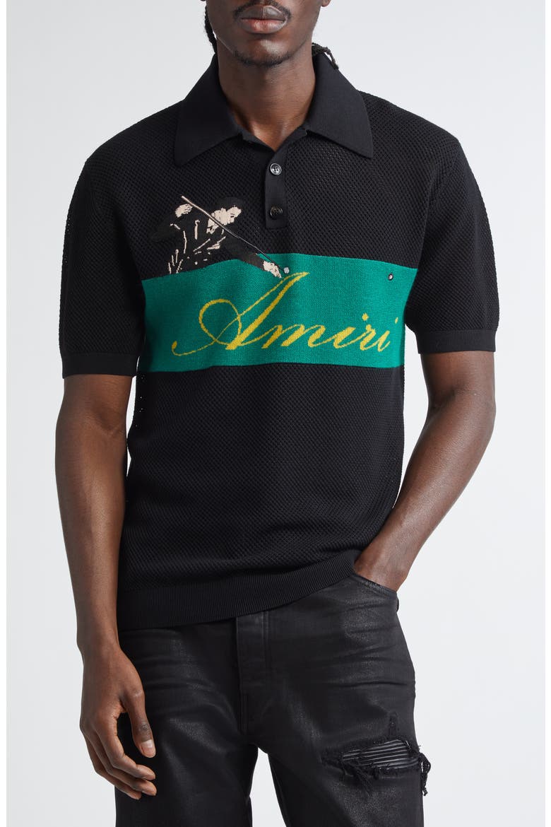 Billiards Merino Wool Polo, Main, color, BLACK