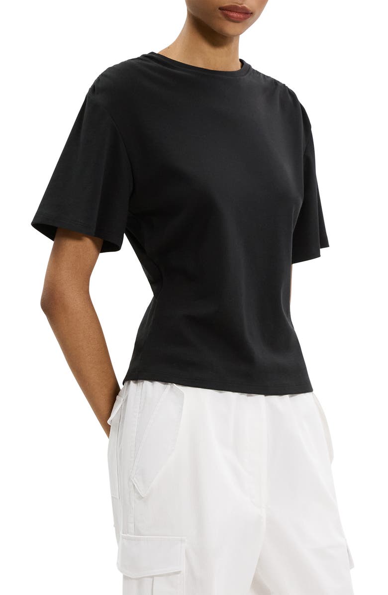 Theory Ruched Shoulder Supima<sup>®</sup> Cotton T-Shirt, Alternate, color, 