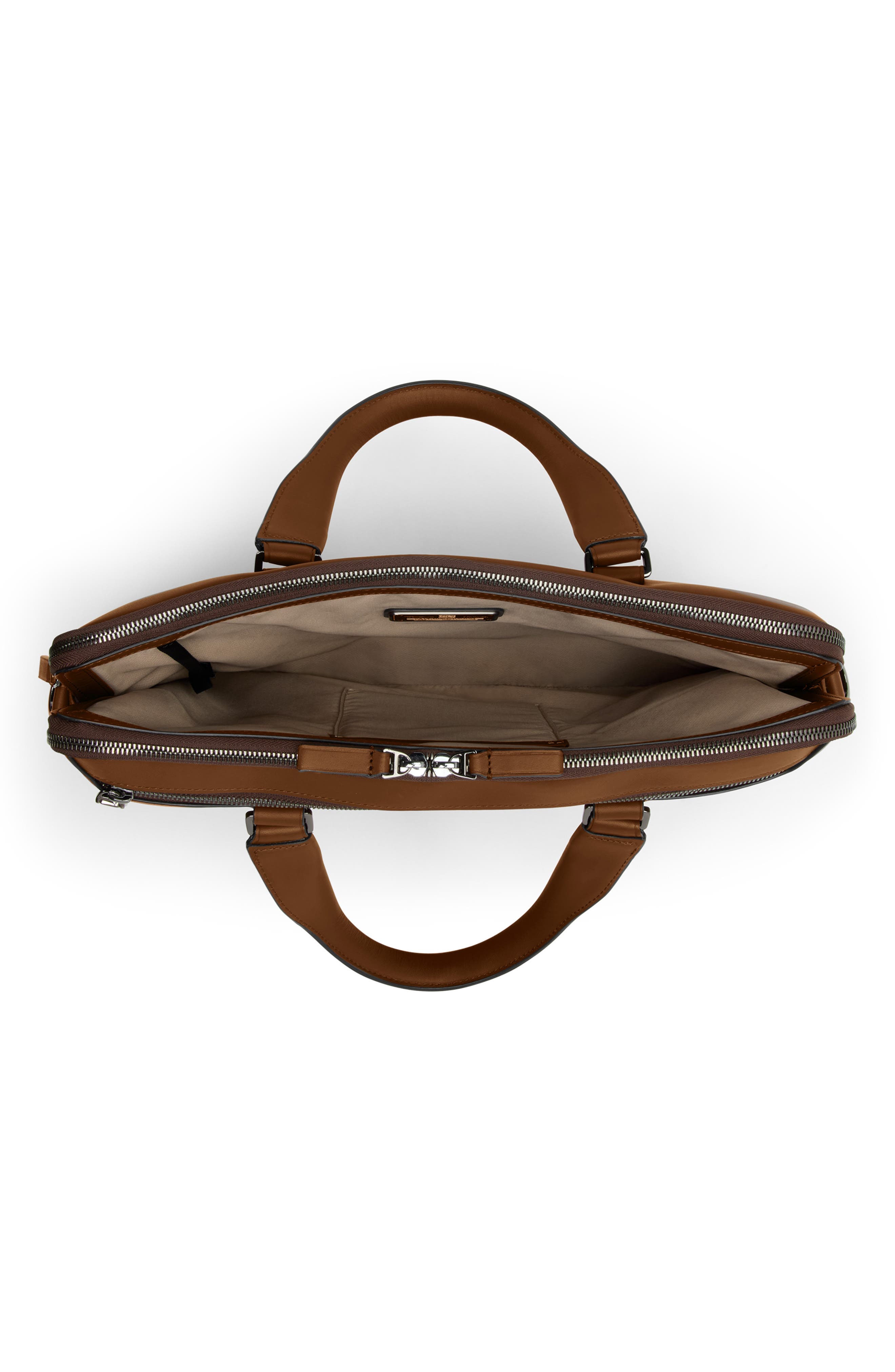 Sycamore Slim Leather Briefcase, Alternate, color, COGNAC BOMBE