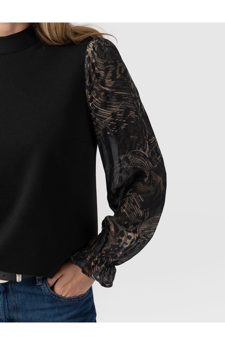 Saint + Sofia Penny Puff Sleeve Long Sleeve Top, Alternate, color, Spot Feather