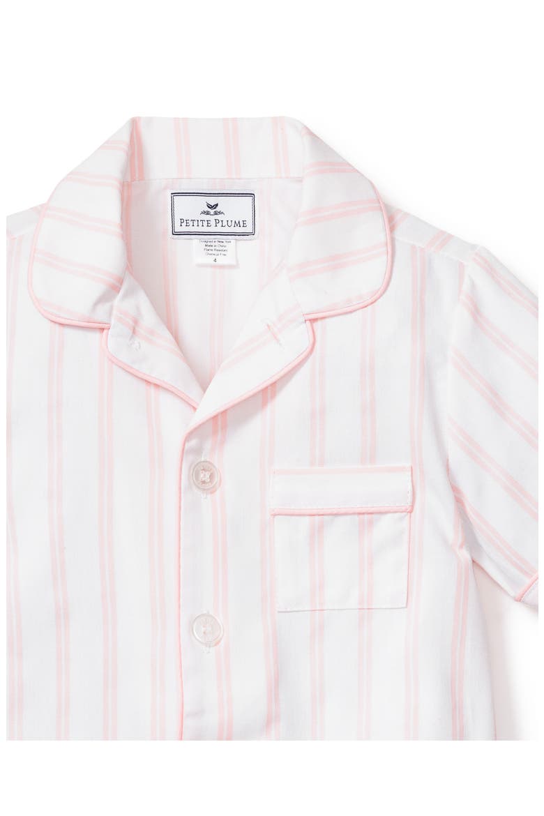 Kids' Stripe Two-Piece Short Pajamas, Alternate, color, WHITE