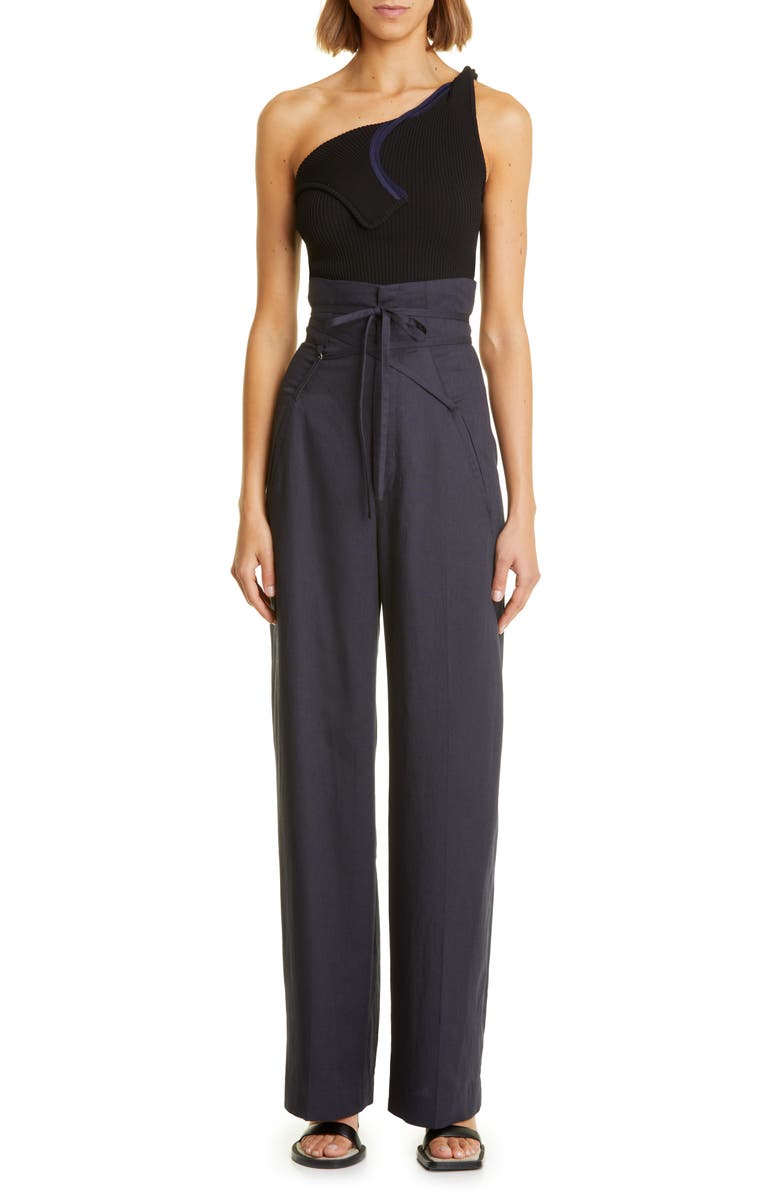 Jacquemus La Maille Aceno One-Shoulder Tank Top, Alternate, color,