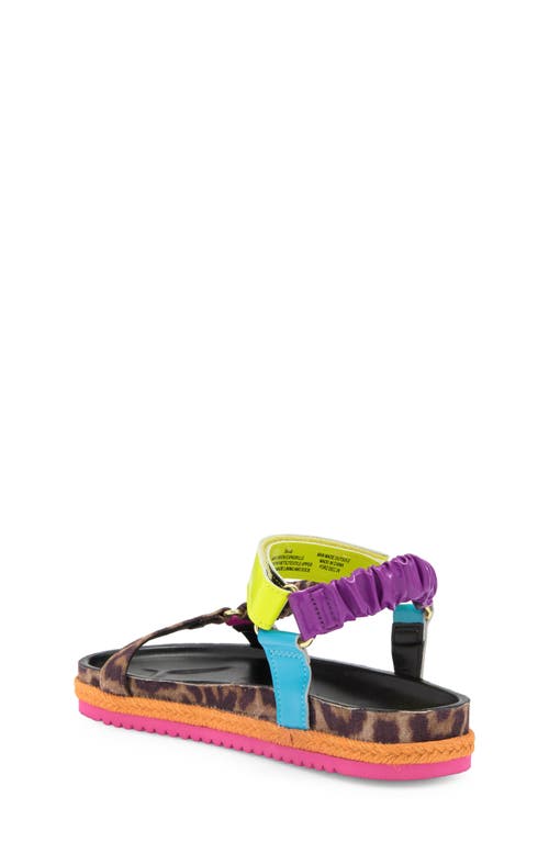 Kurt Geiger Mini Orion Espadrille Sandals In Leopard Neon Multi