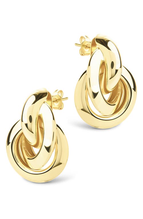 Sterling Forever Ashton Layered Knocker Stud Earrings In Gold