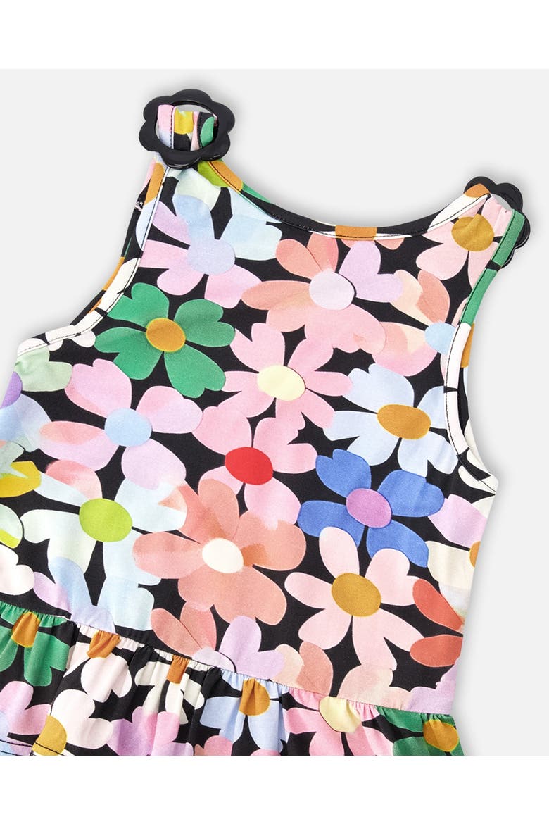 Sleeveless Jersey Flowers Tank Top, Alternate, color, Black Floral Print