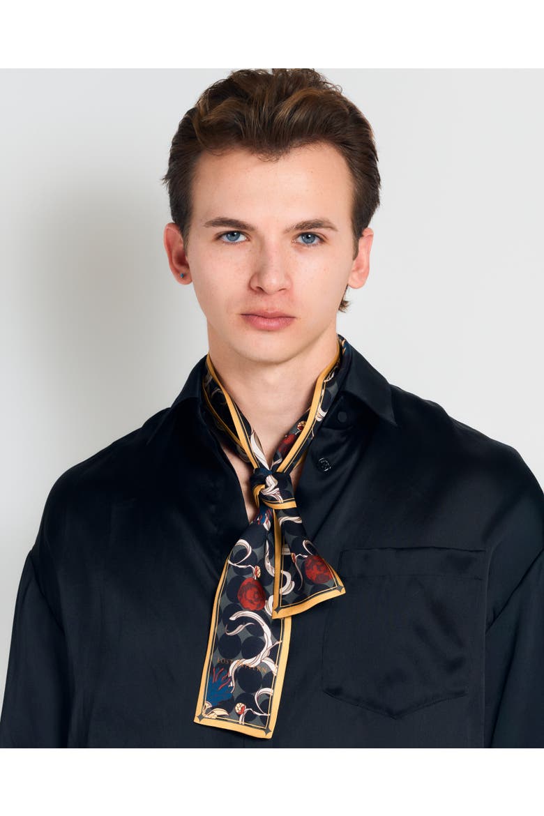 "Dream" Silk Twill Neck Bow, Alternate, color, Black