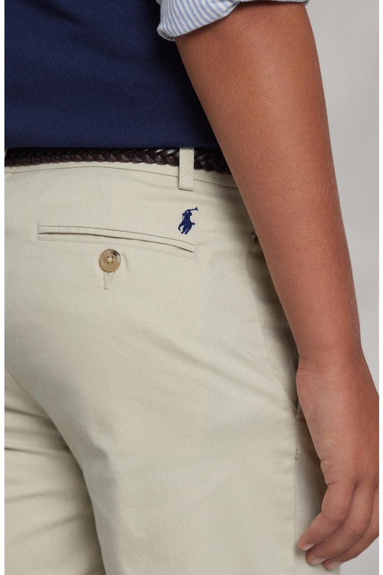 Kids' Flat Front Cotton Stretch Twill Chino Shorts, Alternate, color, NATURAL-101