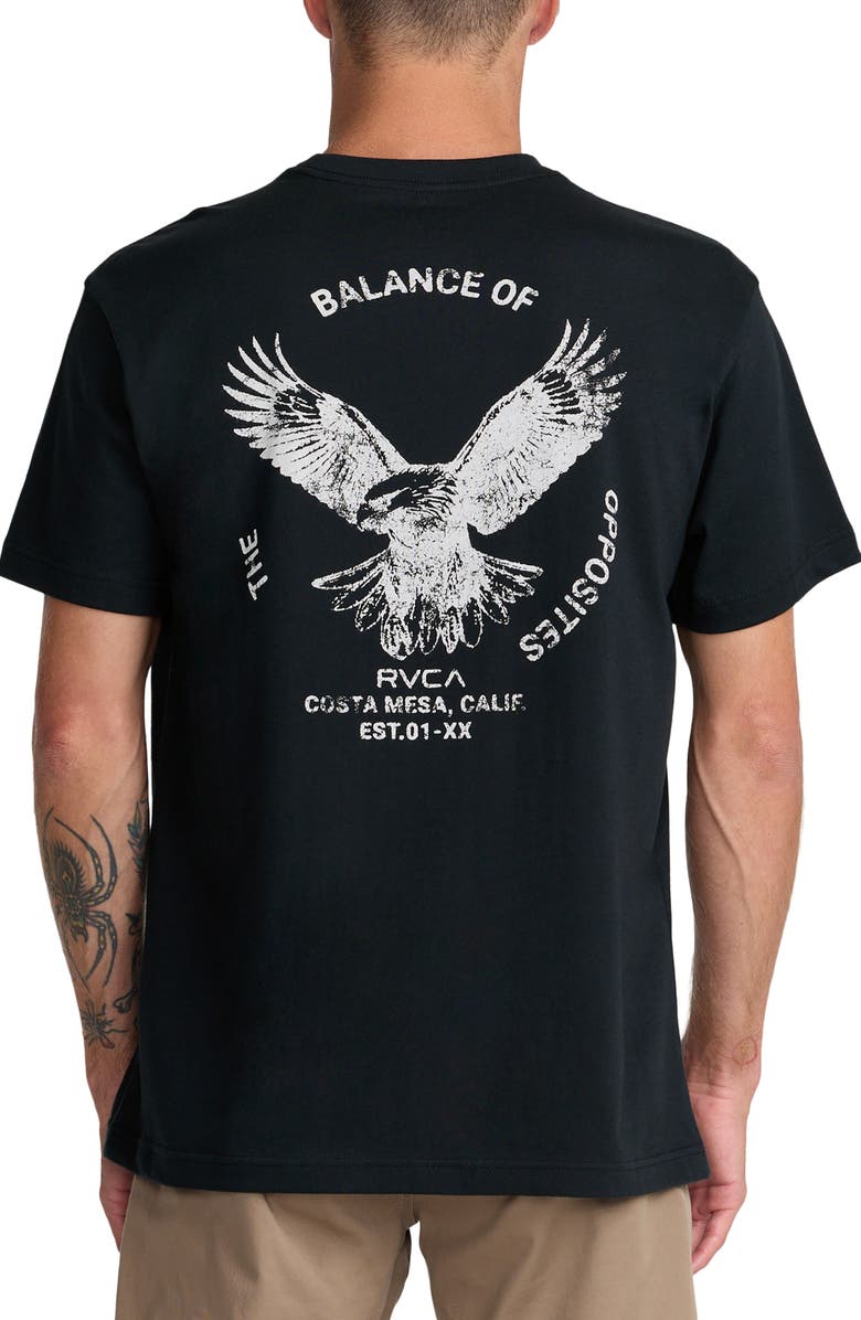RVCA Soaring Cotton Graphic T-Shirt, Alternate, color, Black