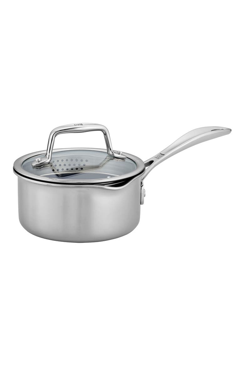 Clad CFX 1-Quart Nonstick Saucepan, Main, color, STAINLESS STEEL