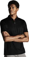 Charles Tyrwhitt Plain Short Sleeve Zip Jersey Polo