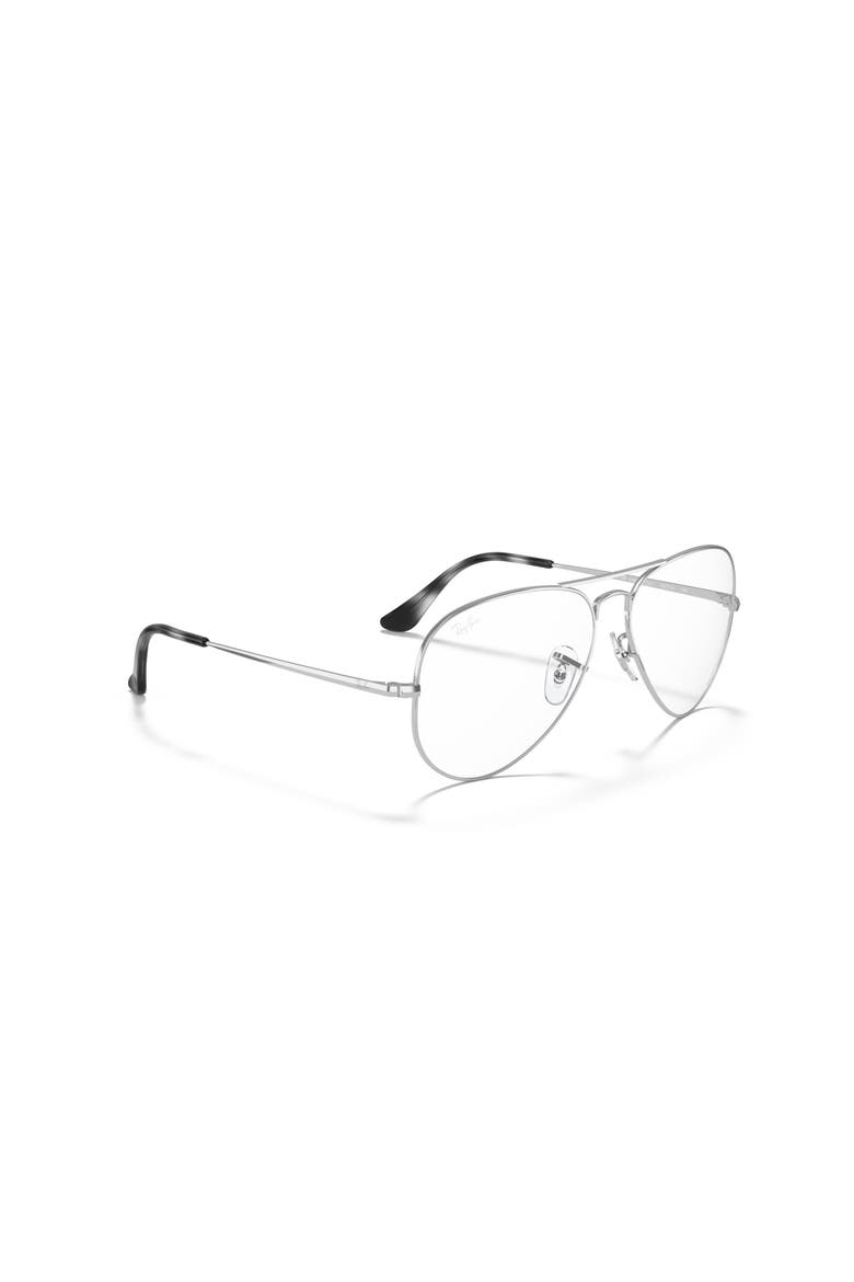 55mm Aviator Optical Glasses, Alternate, color, SILVER/ CLEAR