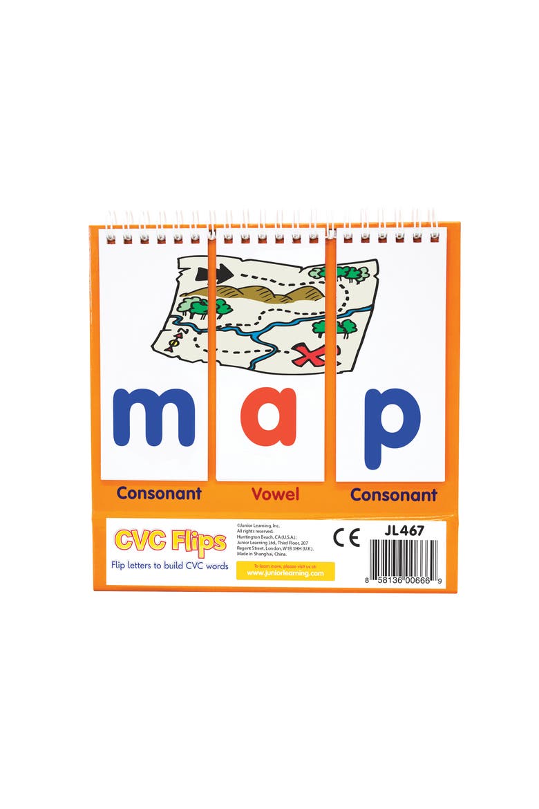 CVC Consonant Vowel Consonant Words Flash Cards, Main, color, Multicolored