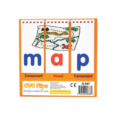 CVC Consonant Vowel Consonant Words Flash Cards