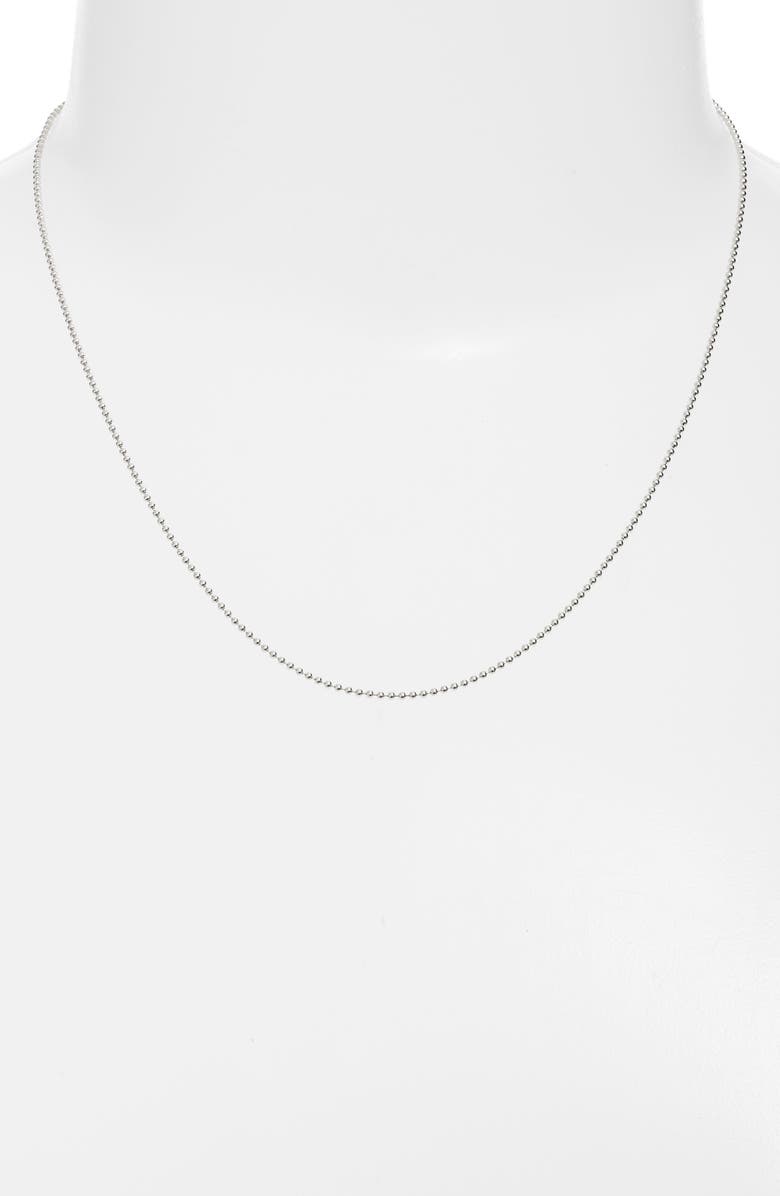 Anzie Sterling Silver Mini Ball Chain Necklace, Alternate, color, Silver