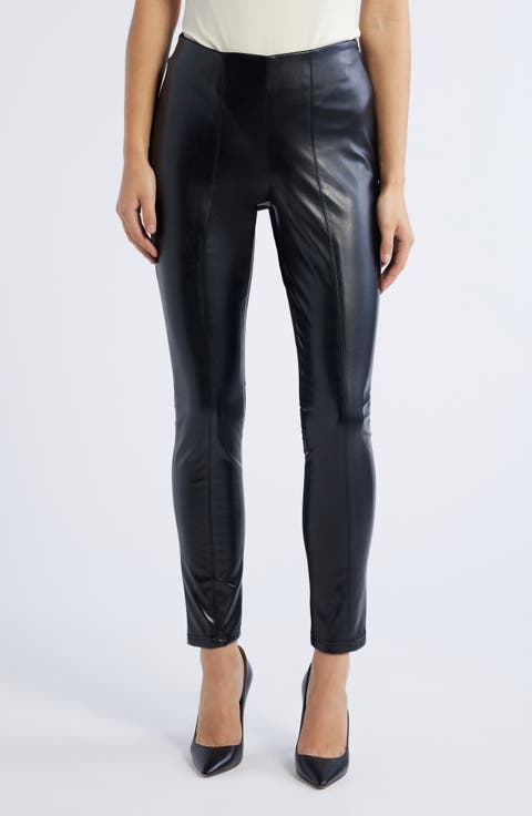 Faux Leather Ponte Pants