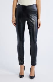Tahari ASL Faux Leather Ponte Pants