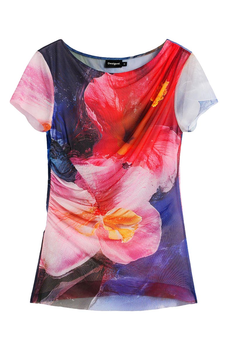 Desigual Floral Print Graphic T-Shirt, Alternate, color, 