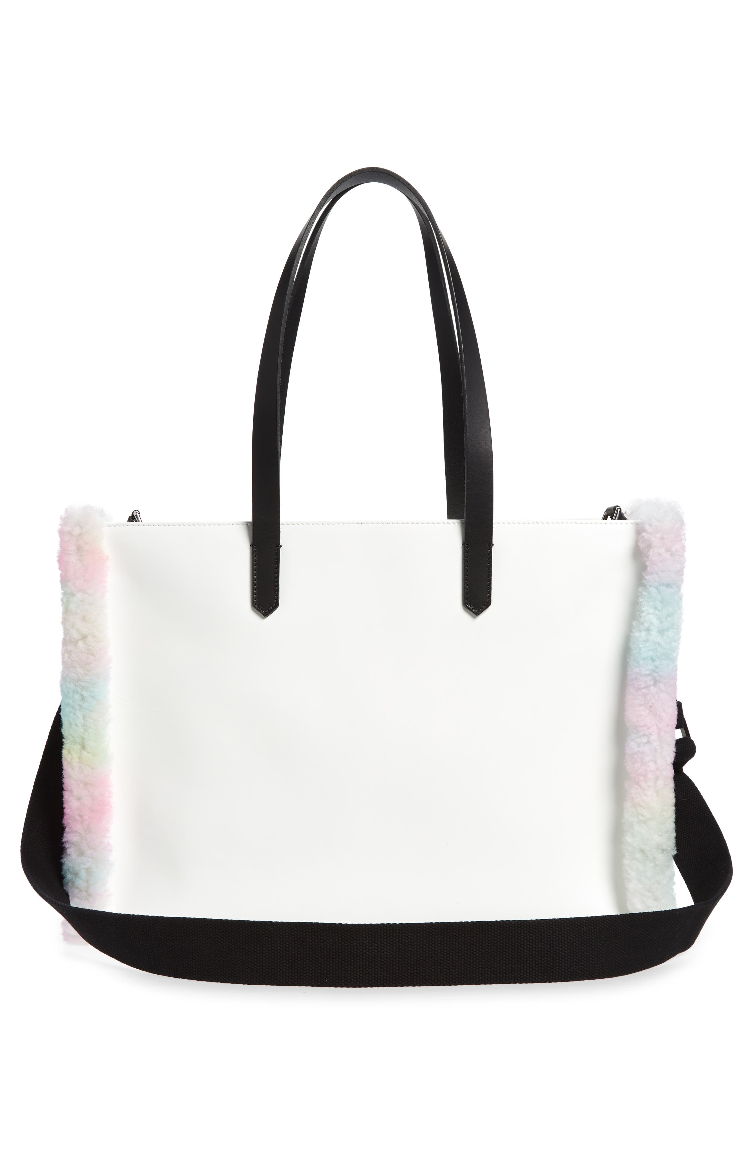 Golden Goose California East/West Leather & Tie Dye Genuine Shearling Shopper Tote, Alternate, color, 