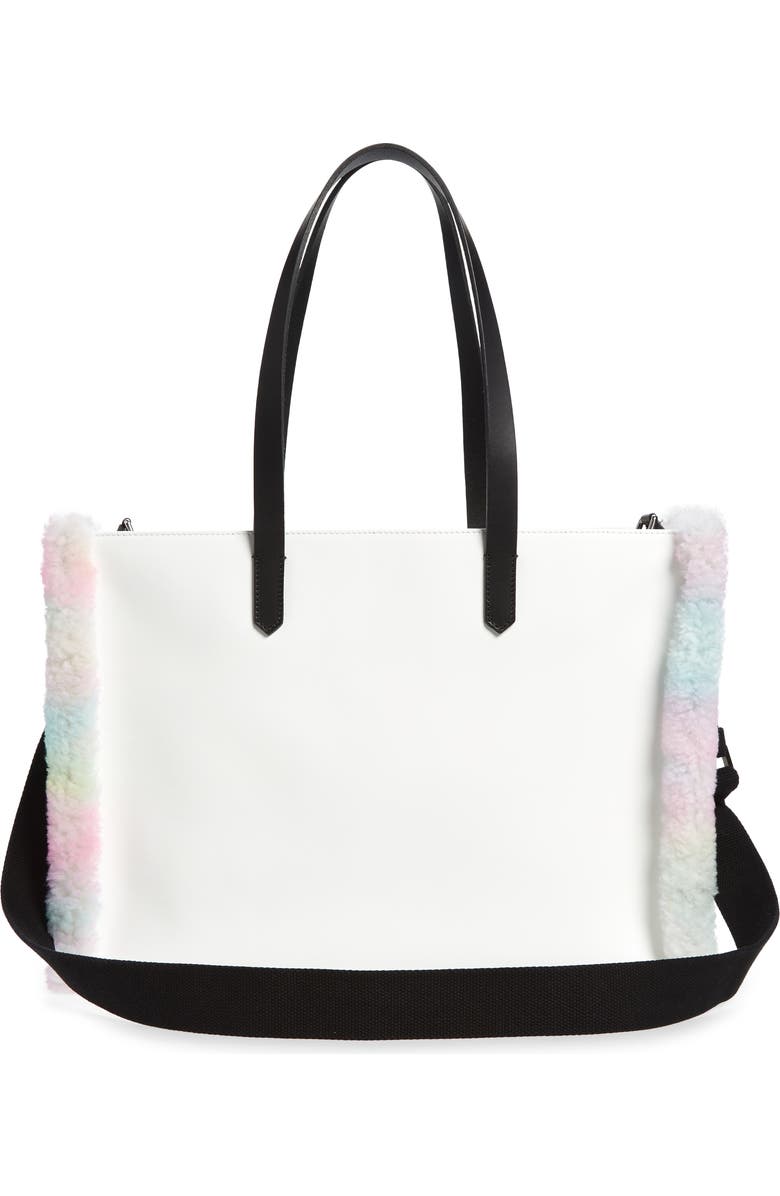Golden Goose California East/West Leather & Tie Dye Genuine Shearling Shopper Tote, Alternate, color,