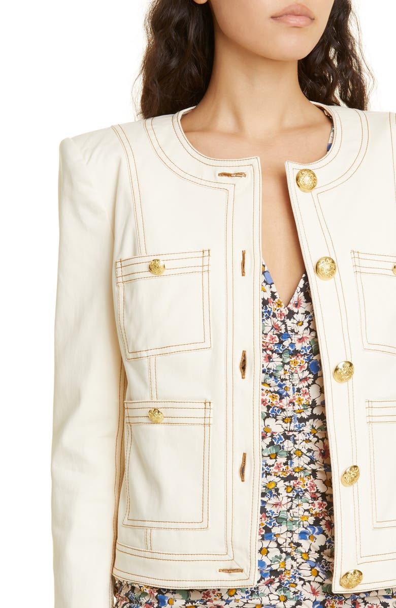 Veronica Beard Ferazia Stretch Cotton Jacket, Alternate, color,