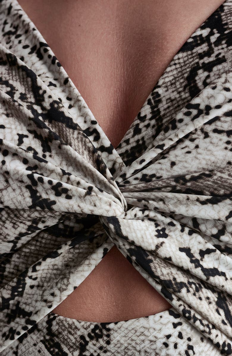 DKNY Twist Keyhole One-Piece Swimsuit, Alternate, color, Cobra Off