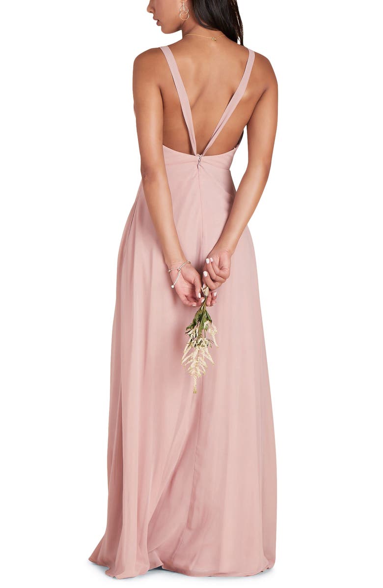 BIRDY GREY Moni Convertible Halter Neck Chiffon Gown, Alternate, color, 