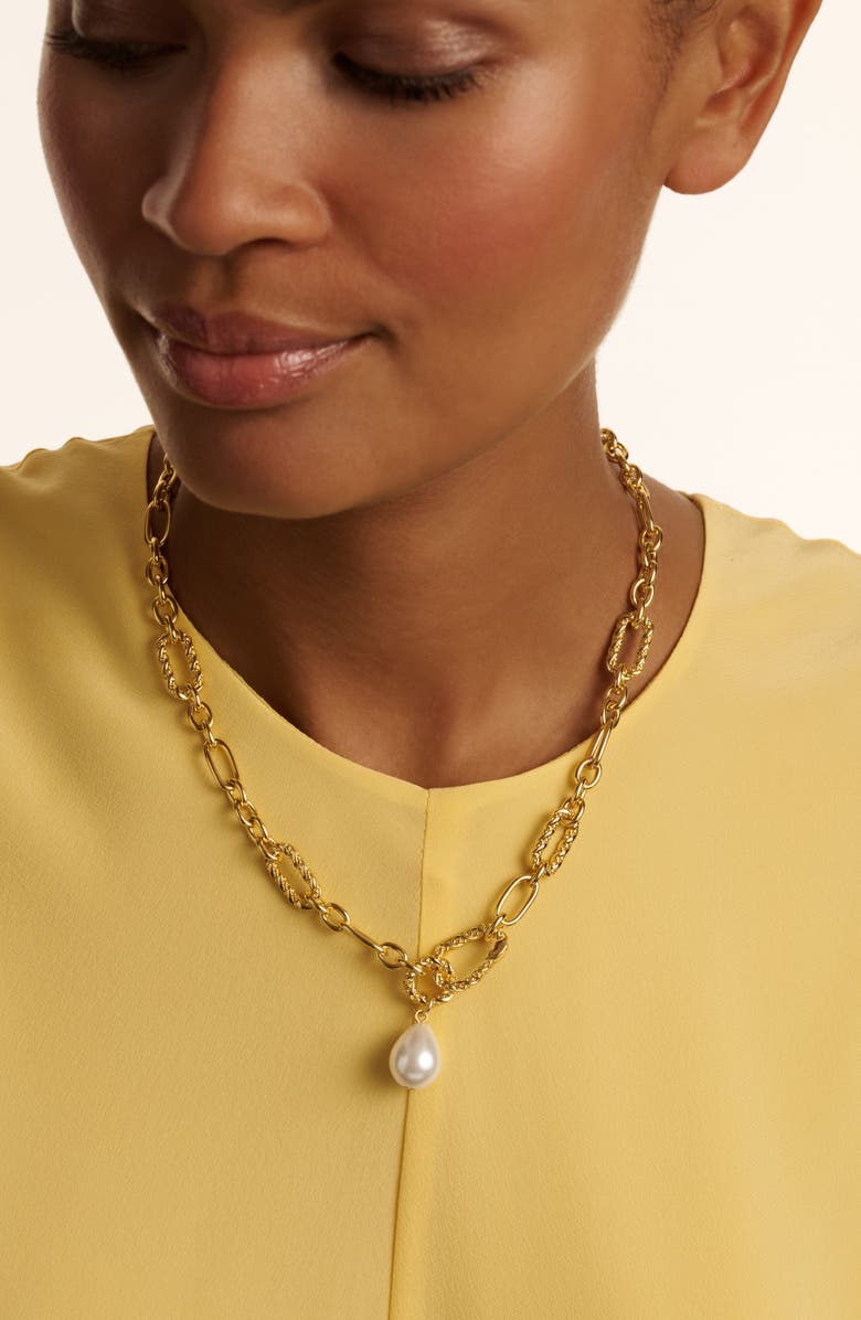 Ted Baker Timora Twisted Faux Pearl Pendant Necklace, Alternate, color, 