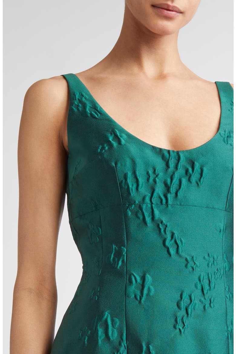 Einna Ditsy Metallic Floral Jacquard Minidress, Alternate, color, EMERALD GREEN