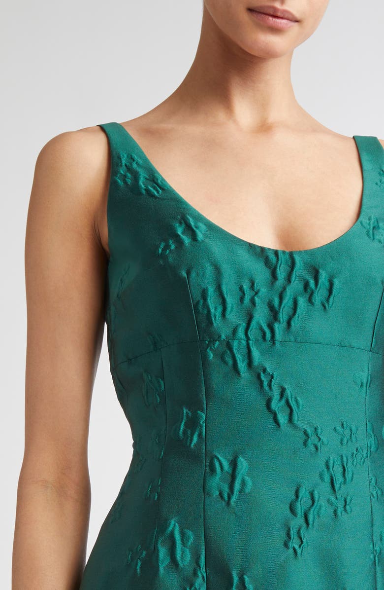 Emilia Wickstead Einna Ditsy Metallic Floral Jacquard Minidress, Alternate, color, Emerald Green