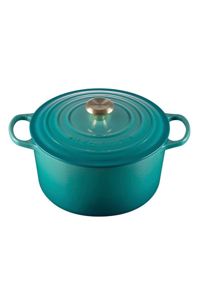 Le Creuset Signature 6.5-Quart Round Enamel Cast Iron French/Dutch Oven, Main, color, Riviera