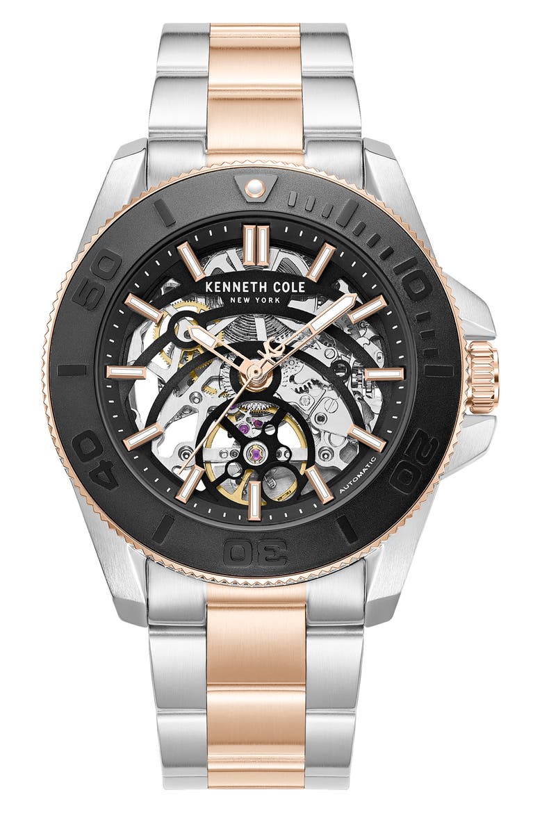 Liberty Skeleton Automatic Bracelet Watch, 43mm video